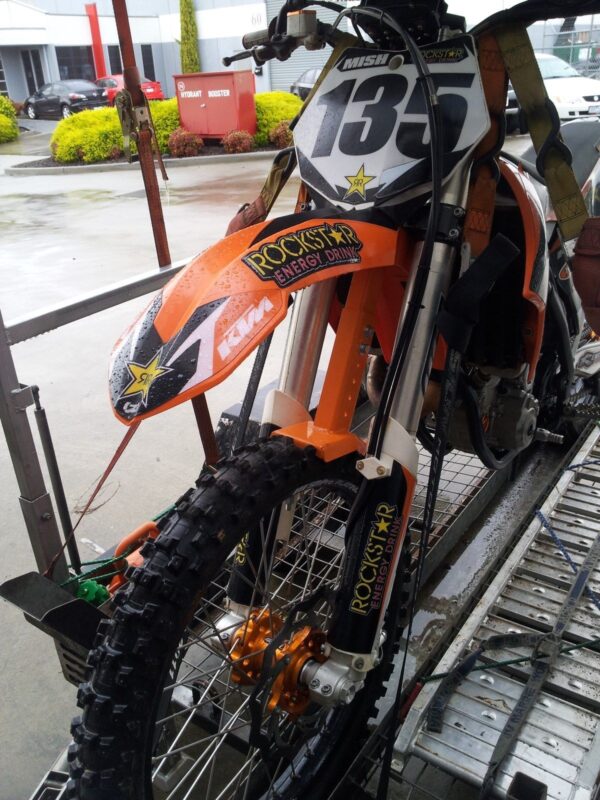 Fork Support for Dirt Bike Transport Associated Metalworks